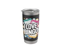 Amo il giocatore di carte per appassionati di bingo Bicchiere termico in acciaio inox doppia parete