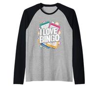 Amo Il Giocatore di Carte per Appassionati di Bingo Maglia con Maniche Raglan