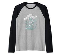 Amo il giocatore di hockey su prato Pride Maglia con Maniche Raglan