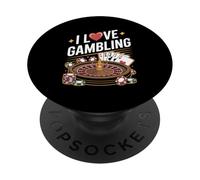 Amo il gioco d'azzardo Casino Night Poker Fun PopSockets PopGrip Adesivo