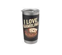 Amo il gioco d'azzardo Casino Poker Roulette Bicchiere termico in acciaio inox doppia parete