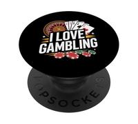 Amo il gioco d'azzardo Casino Roulette Fun PopSockets PopGrip Adesivo