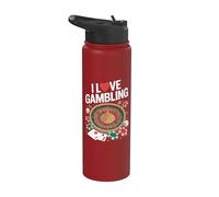 Amo il gioco d'azzardo Roulette Casino Fun Stainless Steel Insulated Water Bottle