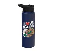 Amo il gioco d'azzardo Roulette Poker Casino Stainless Steel Insulated Water Bottle