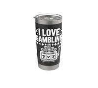 Amo il gioco d'azzardo Slot Machine 777 Casino Chips Bicchiere termico in acciaio inox doppia parete