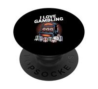 Amo il gioco d'azzardo Slot Machine Casino Fun PopSockets PopGrip Adesivo