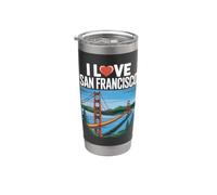 Amo il Golden Gate Bridge di San Francisco Bicchiere termico in acciaio inox doppia parete
