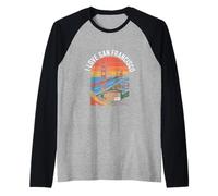 Amo il Golden Gate Bridge di San Francisco Maglia con Maniche Raglan