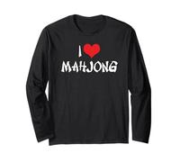 Amo Il Mahjong dal Cuore Rosso - mAh Jong Lover Maglia a Manica