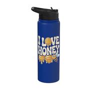 Amo il miele, graziosa opera d'arte a nido d'ape Stainless Steel Insulated Water Bottle