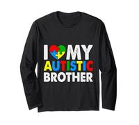 Amo Il Mio Autistico Fratello Autistico autismo Maglia a Manica