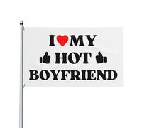 Amo il mio bel ragazzo, amo il mio fidanzato, San Valentino, compleanno, bandiera 3x5, arazzo per esterni, cartello da giardino, divertente casa, cortile, bandiera con 2 occhielli.