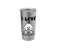 Amo il mio Bichon Frise Bicchiere termico in acciaio inox doppia parete