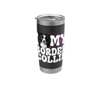 Amo il mio Border Collie Bicchiere termico in acciaio inox doppia parete