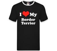 Amo Il Mio Border Terrier - Ringer Da Uomo - Cane Cucciolo