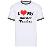 Amo Il Mio Border Terrier - Ringer Da Uomo - Cane Cucciolo