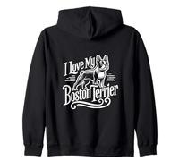 AMO IL MIO BOSTON TERRIER! - American Gentleman Bostie Bull Felpa con Cappuccio