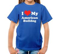 Amo Il Mio Bulldog Americano - Maglietta Per Bambini - Bulldog Cane Razza Amore