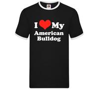 Amo Il Mio Bulldog Americano - Ringer Da Uomo - Bulldog Cani Razza Amore