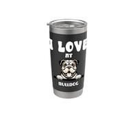 Amo il mio Bulldog Bicchiere termico in acciaio inox doppia parete