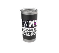 Amo il mio Bulldog francese Bicchiere termico in acciaio inox doppia parete