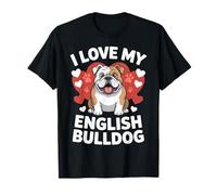 Amo Il Mio Bulldog Inglese Divertente Amante dei Cani Maglietta