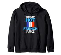 Amo Il Mio Caldo Fidanzato Francese Divertente relazione Francia Felpa con Cappuccio