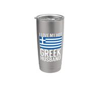 Amo il mio caldo Greco Marito Greco Bicchiere termico in acciaio inox doppia parete
