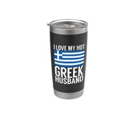 Amo il mio caldo Greco Marito Greco Bicchiere termico in acciaio inox doppia parete