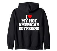 Amo il mio caldo ragazzo americano I cuore il mio ragazzo caldo Felpa con Cappuccio