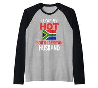 Amo Il Mio Caldo sudafricano Marito Divertente Sud Africa Maglia con Maniche Raglan