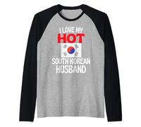 Amo Il Mio Caldo sudcoreano Marito Divertente Corea del Sud Maglia con Maniche Raglan