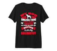 Amo Il Mio Cane Bullmastiff Funny Puppy Dogs Lovers Maglietta Premium
