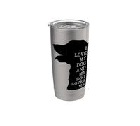 Amo il mio cane e il mio cane mi ama Bicchiere termico in acciaio inox doppia parete