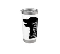 Amo il mio cane e il mio cane mi ama Bicchiere termico in acciaio inox doppia parete