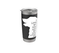Amo il mio cane e il mio cane mi ama Bicchiere termico in acciaio inox doppia parete