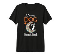 Amo Il Mio Cane sulla Luna e Ritorno Maglietta Premium