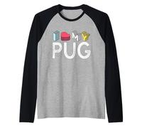 Amo Il Mio Carlino Maglia con Maniche Raglan