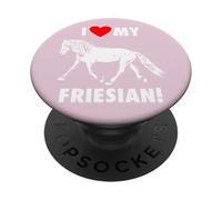 Amo il mio cavallo frisone PopSockets PopGrip Adesivo