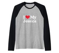 Amo Il Mio Cuore Jessica Jessica Love Jessica Maglia con Maniche Raglan