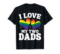 Amo Il Mio Due Papà Gay Pride LGBTQ Supporto Figlie Figli Maglietta