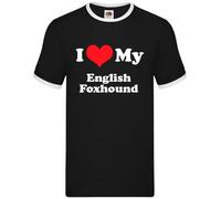 Amo Il Mio Fox Hound Inglese - Ringer Da Uomo - Cane Cucciolo Carino Amante