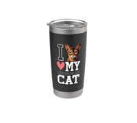 Amo il mio gatto abissino Bicchiere termico in acciaio inox doppia parete