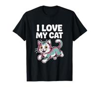 Amo il mio gatto, adorabile grafica con gattino Maglietta