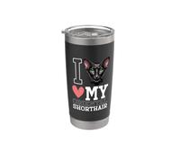 Amo il mio gatto orientale a pelo corto Bicchiere termico in acciaio inox doppia parete