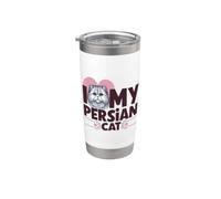 Amo il mio gatto persiano Bicchiere termico in acciaio inox doppia parete