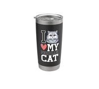 Amo il mio gatto persiano Bicchiere termico in acciaio inox doppia parete