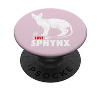 Amo il mio gatto Sphynx PopSockets PopGrip Adesivo
