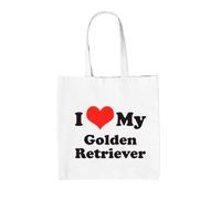 Amo Il Mio Golden Retriever - Borsa In Tela - Cane Cucciolo Canino