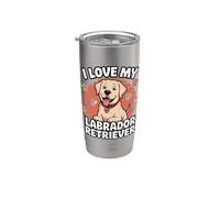 Amo il mio Labrador Retriever Bicchiere termico in acciaio inox doppia parete